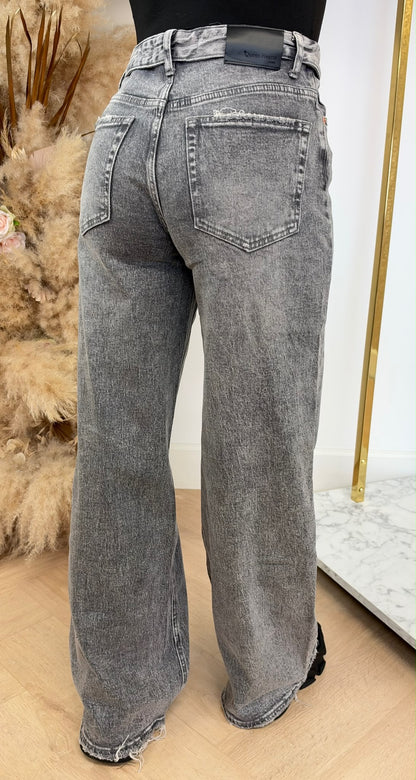 FOLDED WIDE LEG JEANS 3957-G GREY