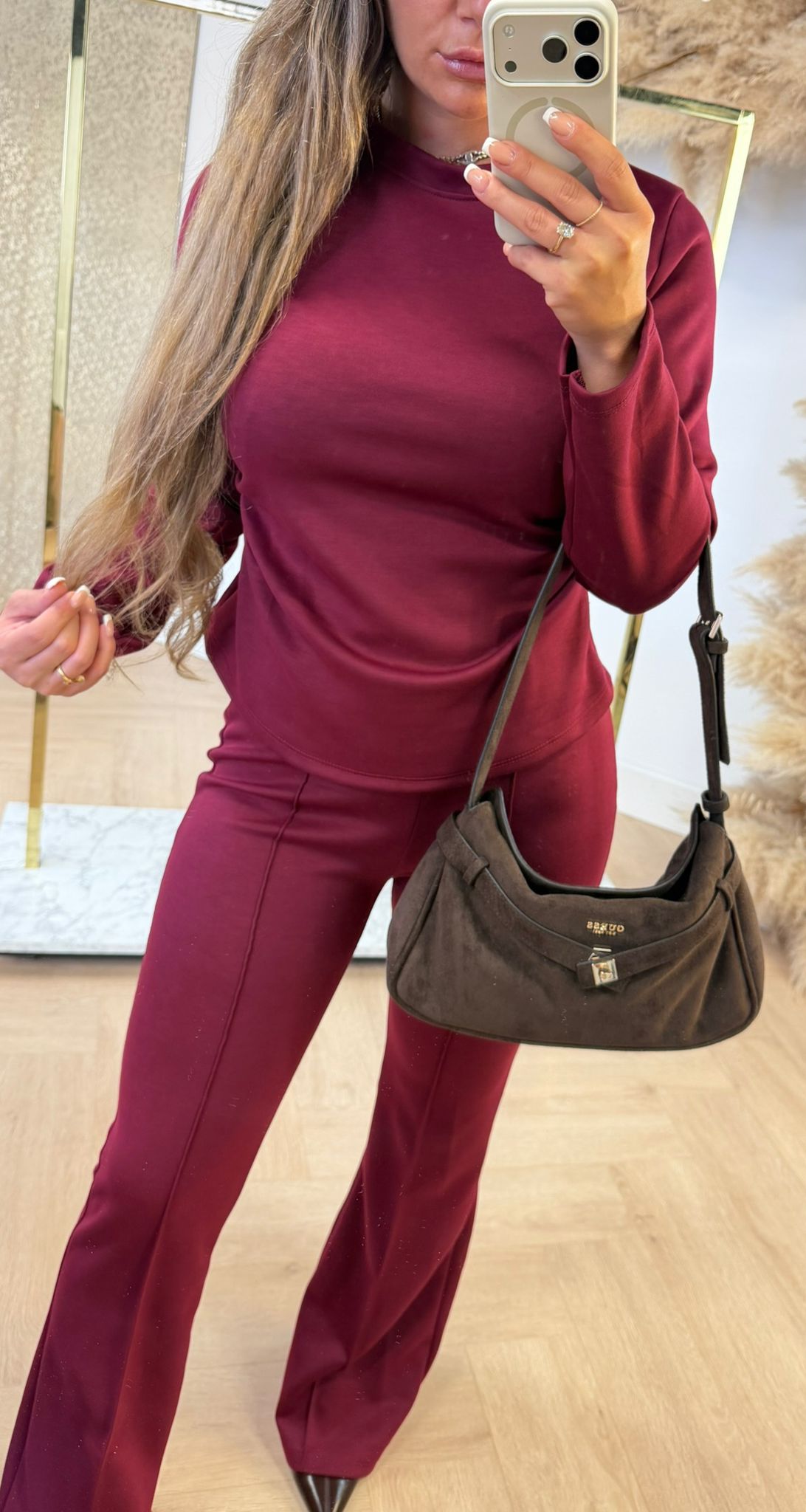 PAMMY FITTED LONGSLEEVE SET BORDEAUX