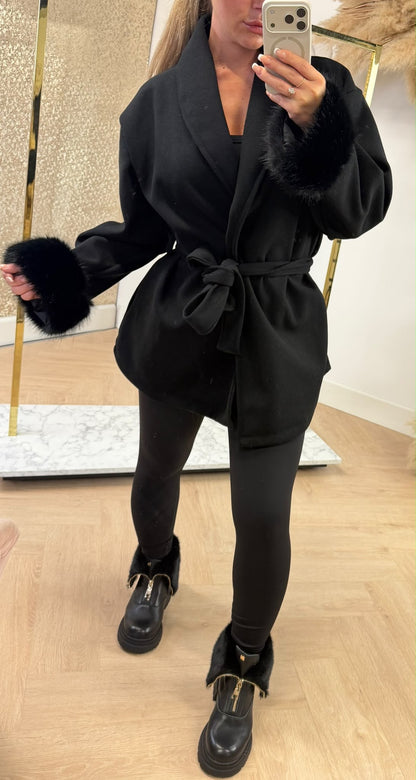 CATWALK SHORT TRENCH COAT BLACK