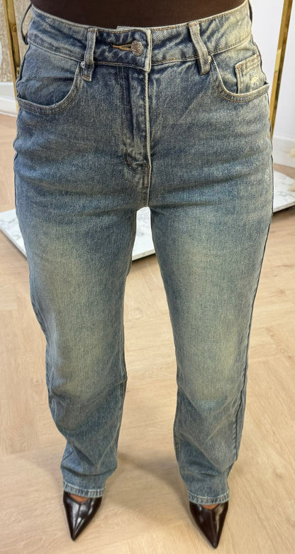 DAMAGED LEO POCKET JEANS T208 DIRTYWASHING