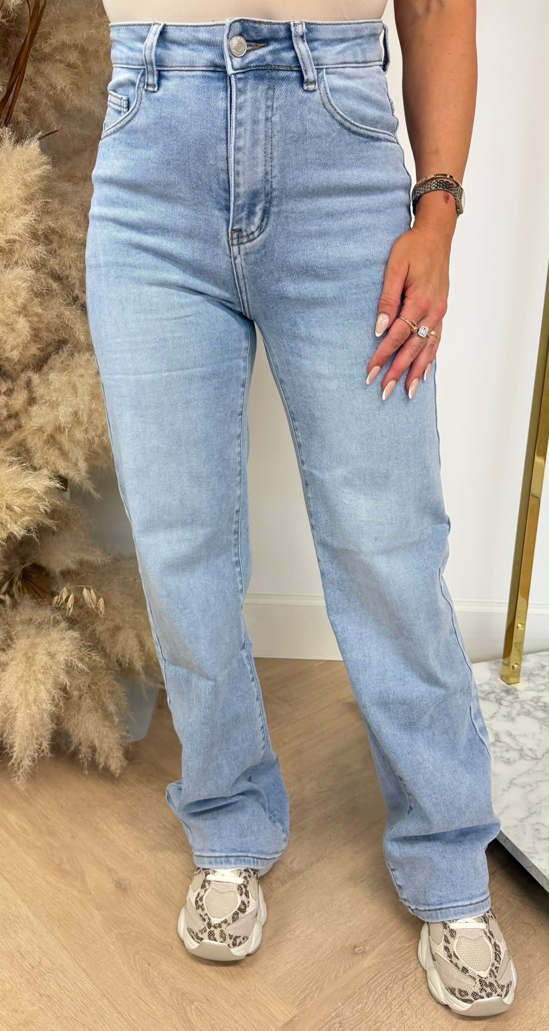SUPER STRETCH WIDE LEG JEANS H879-26 LIGHTDENIM