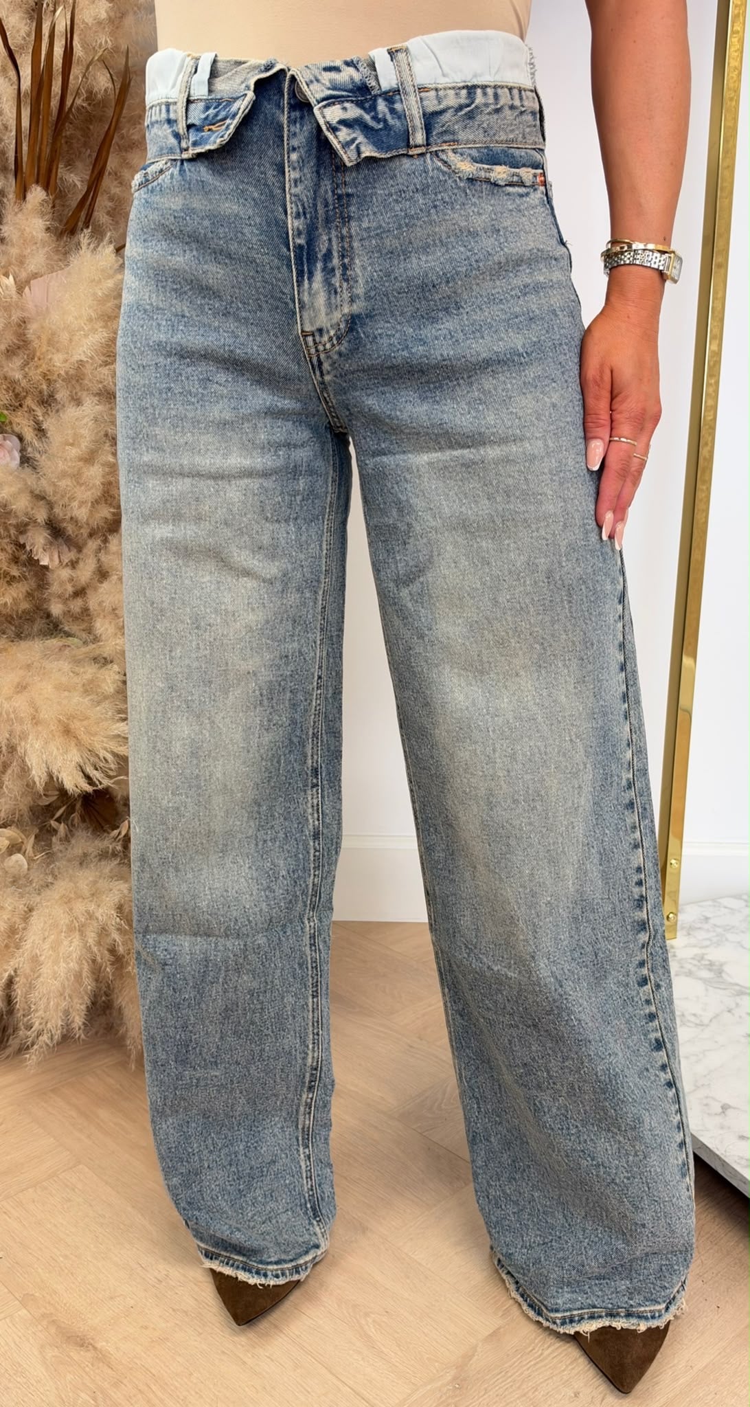 DIRTY WASHING FOLDED JEANS 5001 BLUE