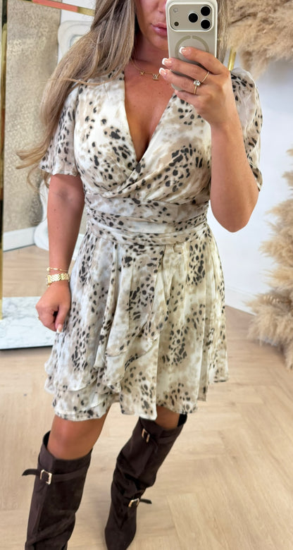 SAFARI ROUCHE DRESS 5729 LIGHTBEIGE