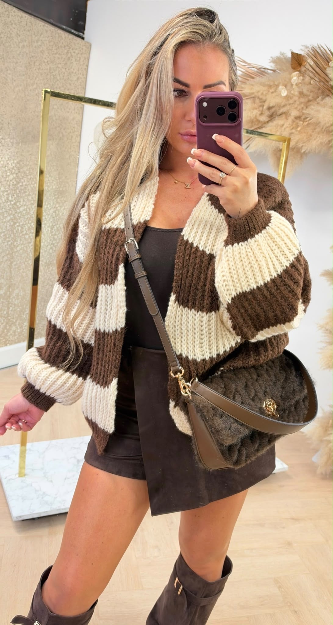 BIG STRIPE VEST CHOCO