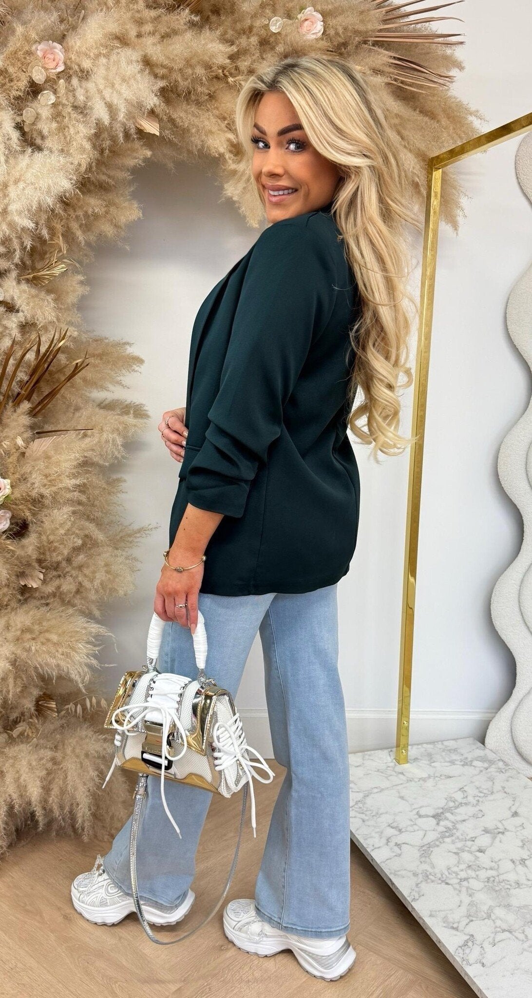 MUSTHAVE CROPPED MOUW BLAZER GUCGREEN