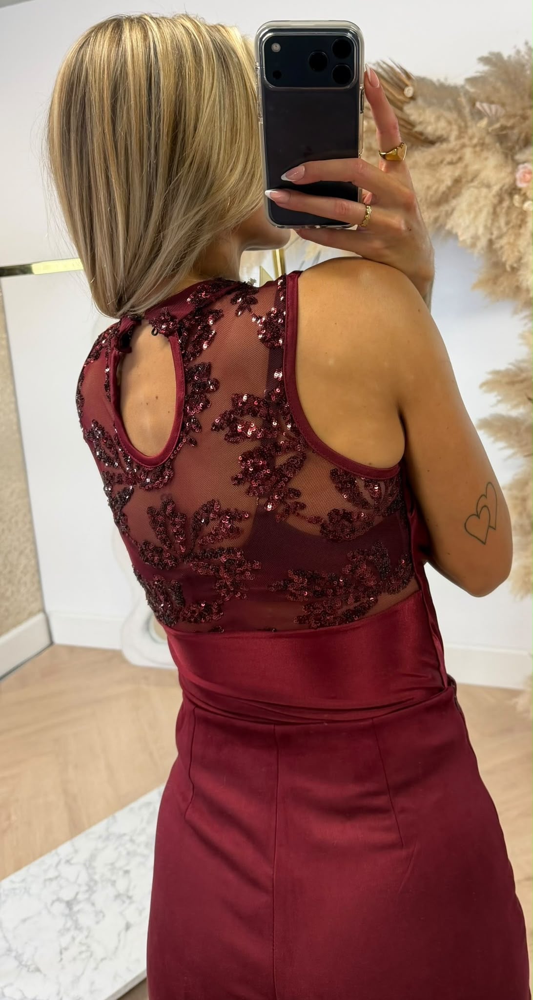 DOUBLE LAYER SEQUIN BODY BORDEAUX