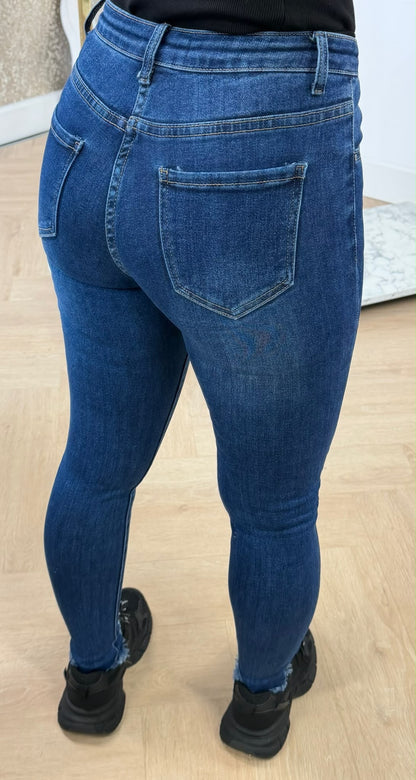 SUPER STRETCH HIGH WAISTED JEANS 2227 DARKBLUE