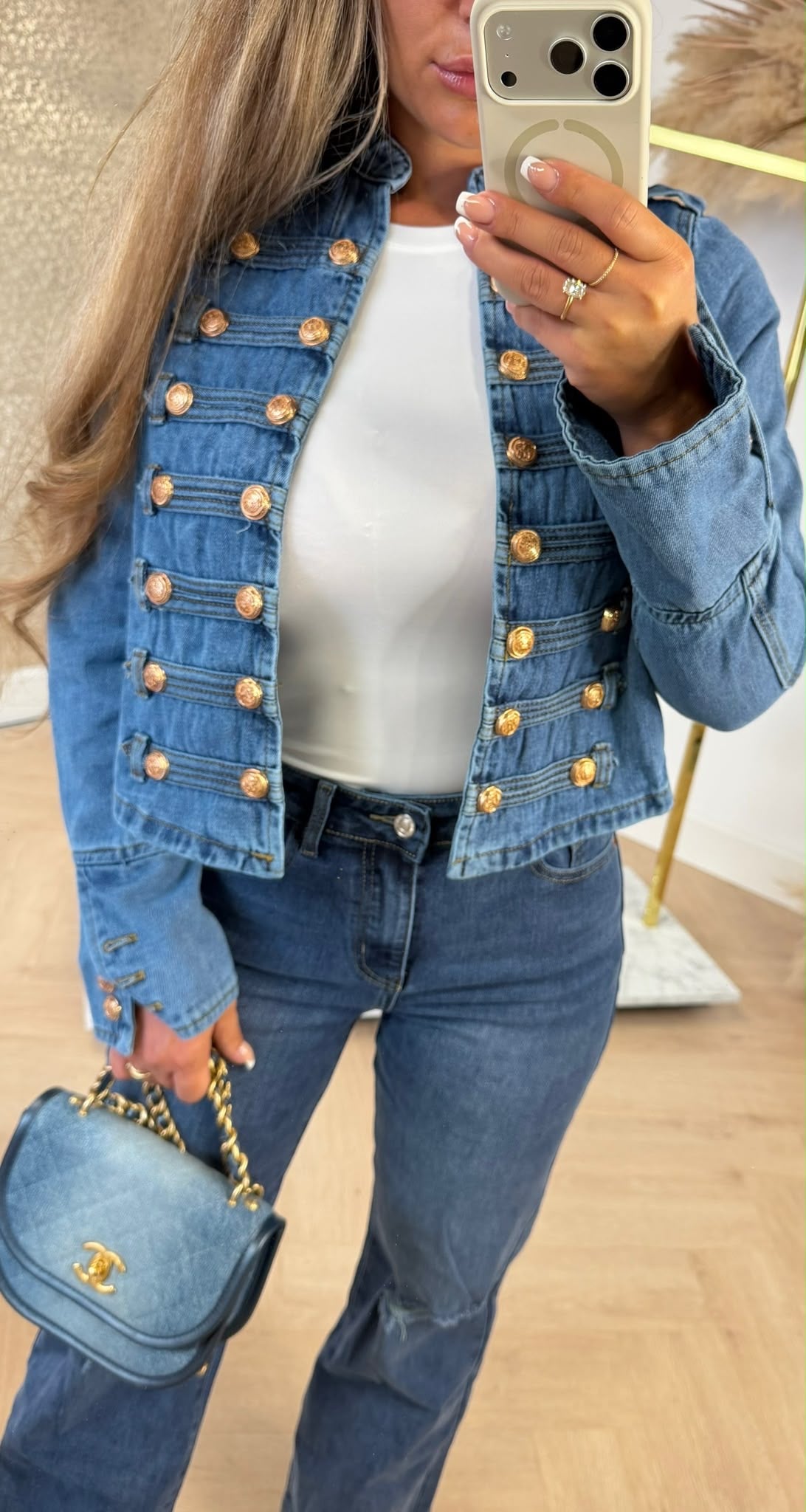 BALMAINATION DENIM BLAZER 88619 DENIMBLUE