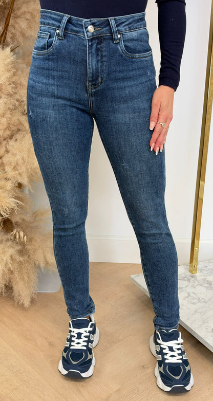 LITTE DAMAGED SLIM JEANS 5400-2 BLUE