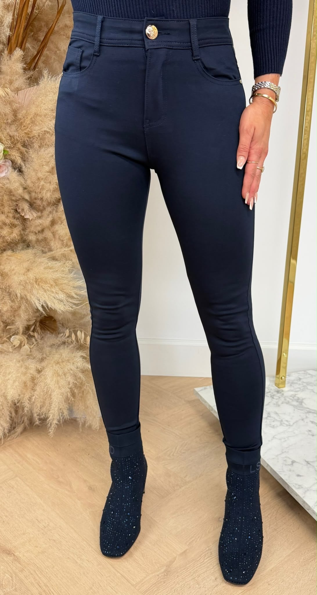 STRETCHY PANTS 68071-3 NAVY