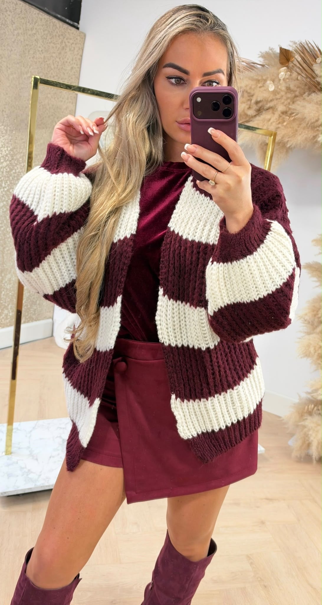 BIG STRIPE VEST BORDEAUX