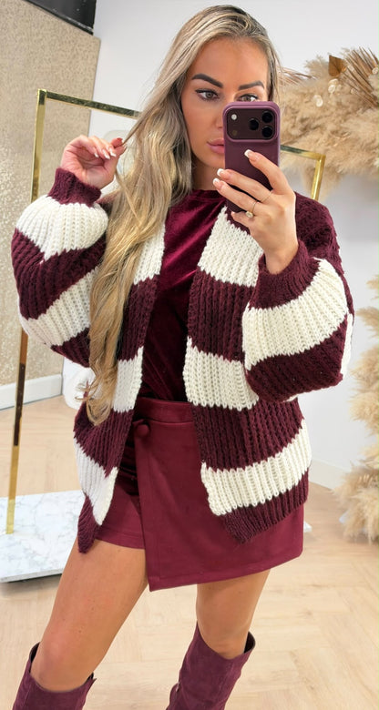 BIG STRIPE VEST BORDEAUX