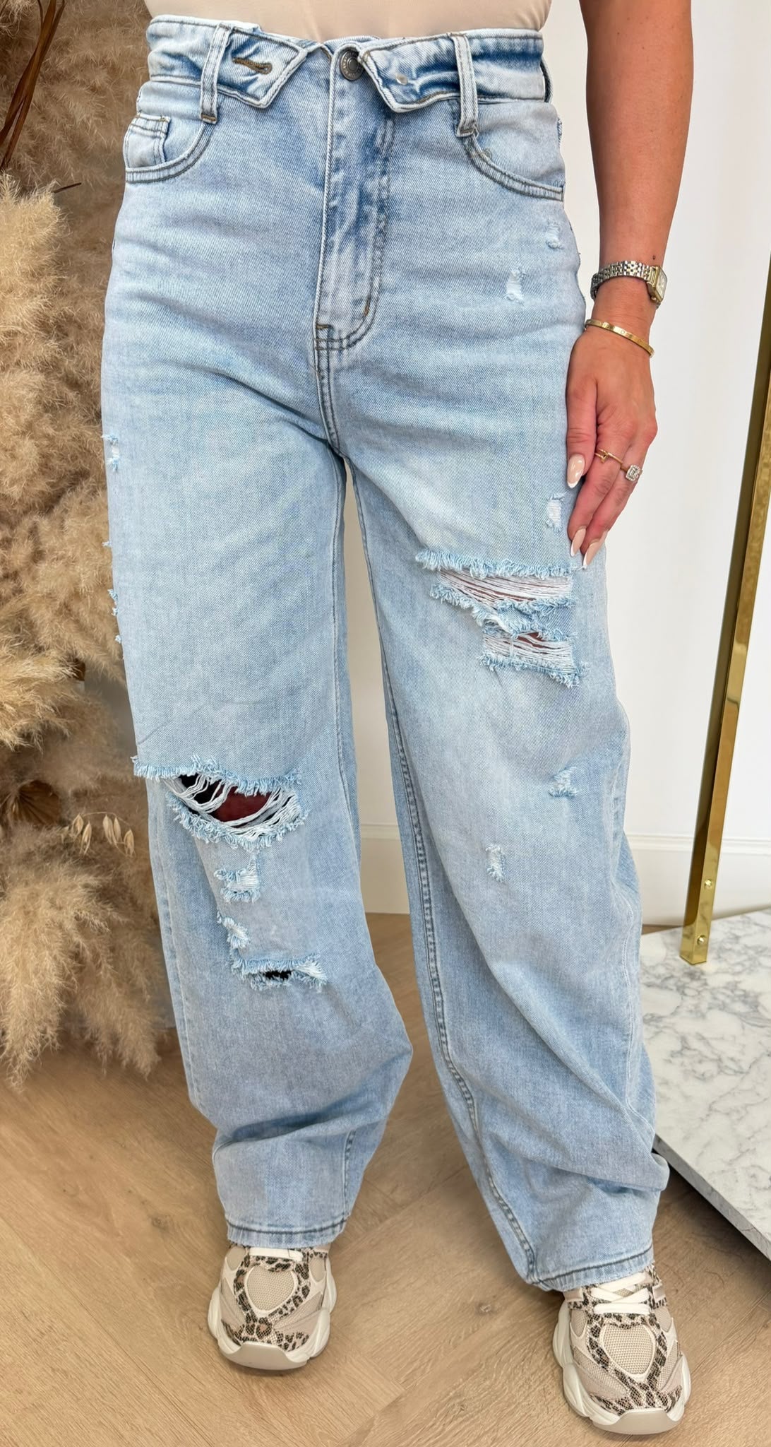 MUSTHAVE DAMAGDE JEANS 1563-1 LIGHTDENIM