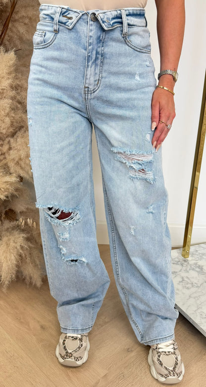 MUSTHAVE DAMAGDE JEANS 1563-1 LIGHTDENIM