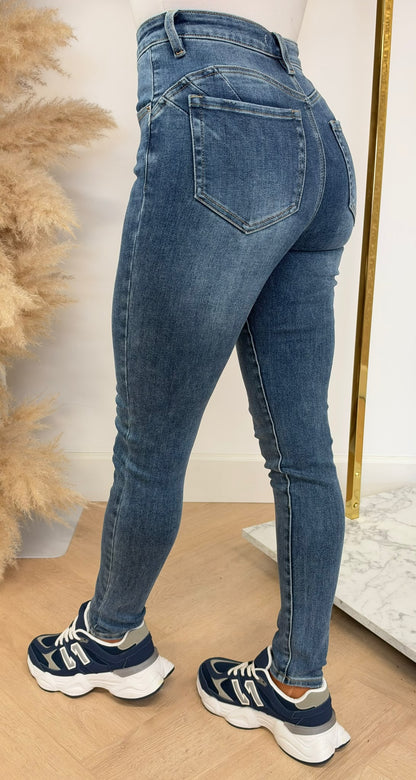 PUSH UP SKINNY JEANS 5355-21 BLUE
