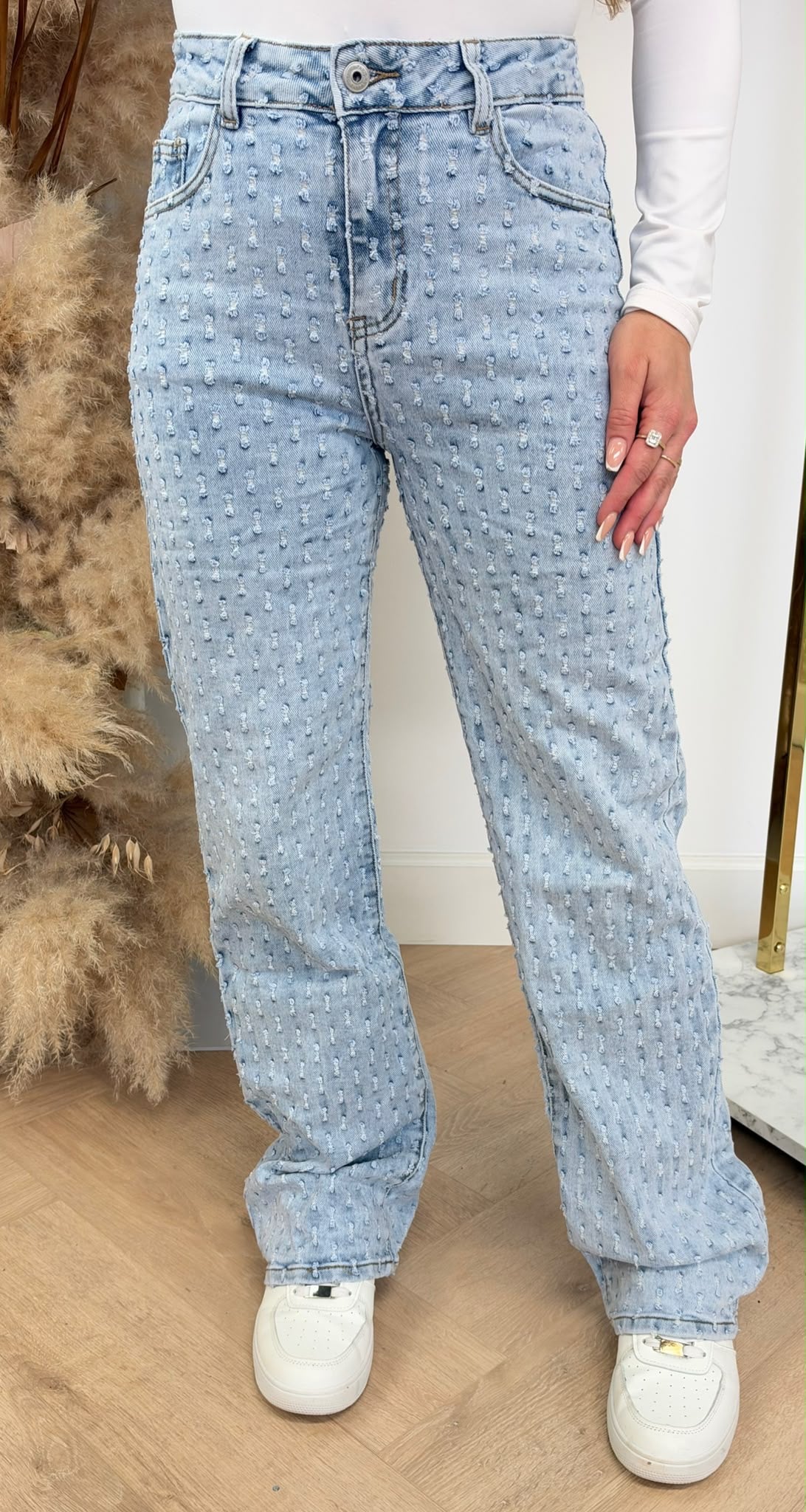 HELLO MISS DAMAGED JEANS 655-1 BLUE
