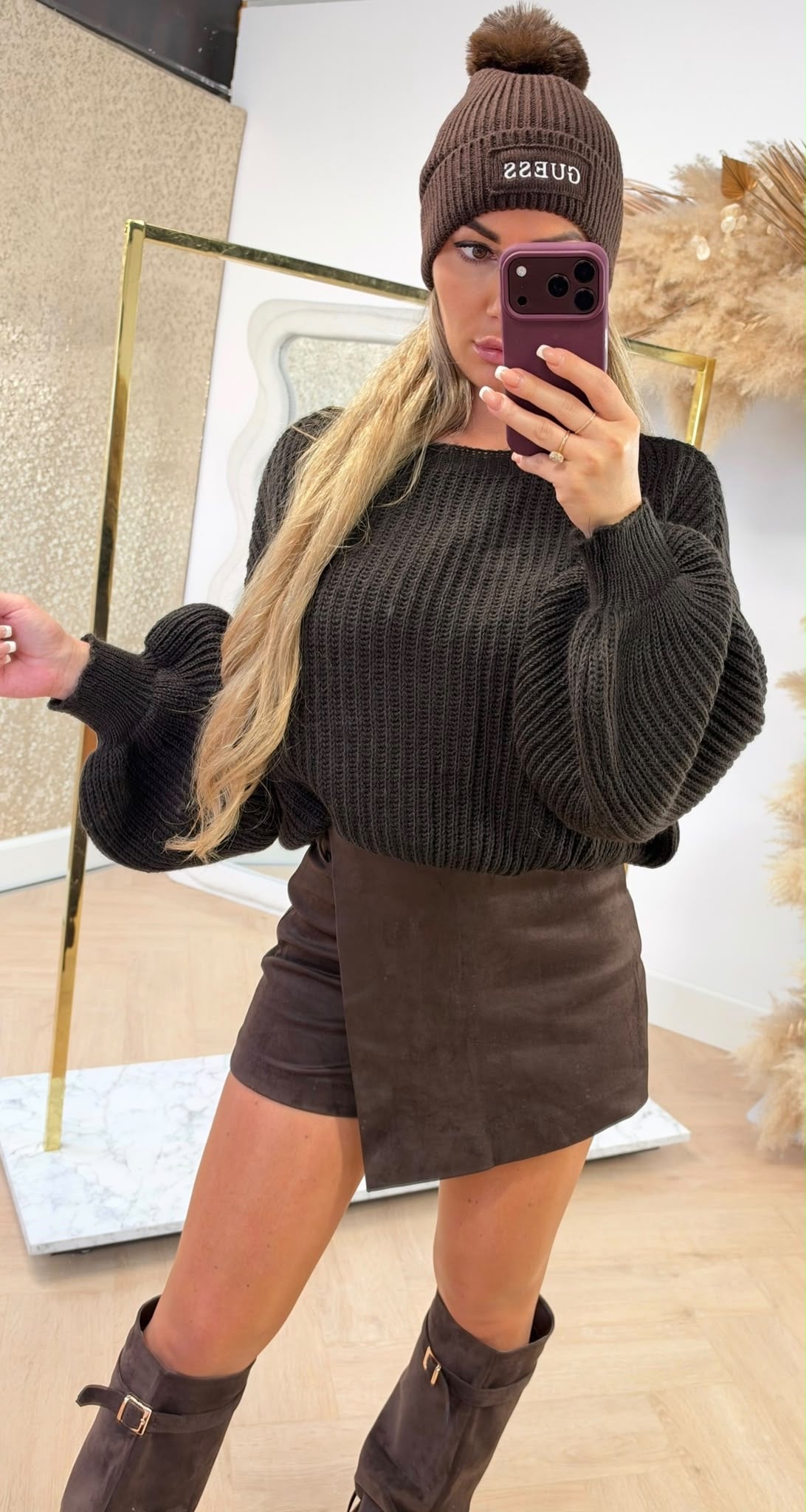 PERFECT CROPPED SWEATER CHOCO