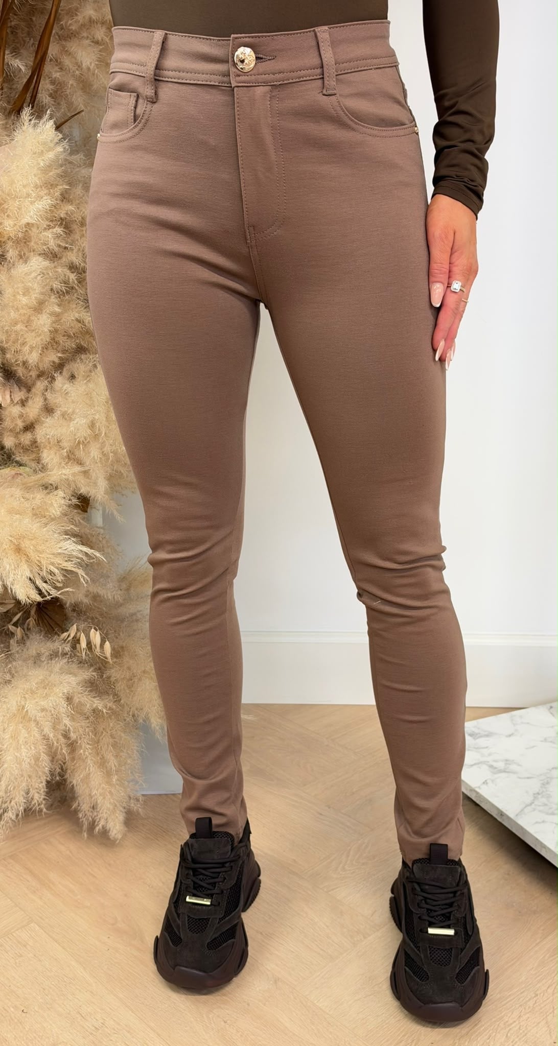 STRETCHY PANTS 68071 TAUPE