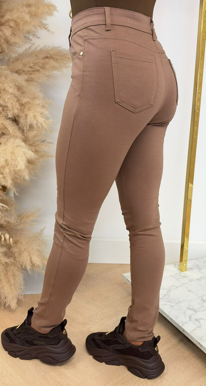 STRETCHY PANTS 68071 TAUPE