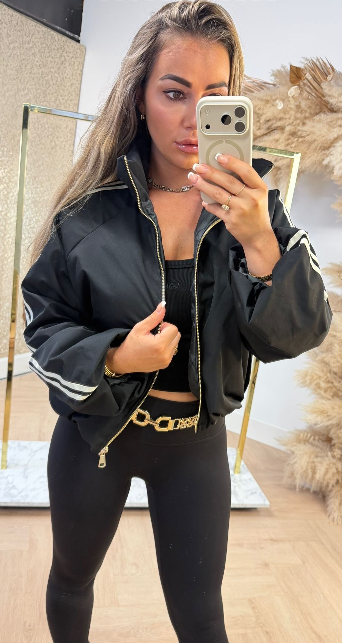 KLOË DOUBLE STRIPE JACKET BLACK
