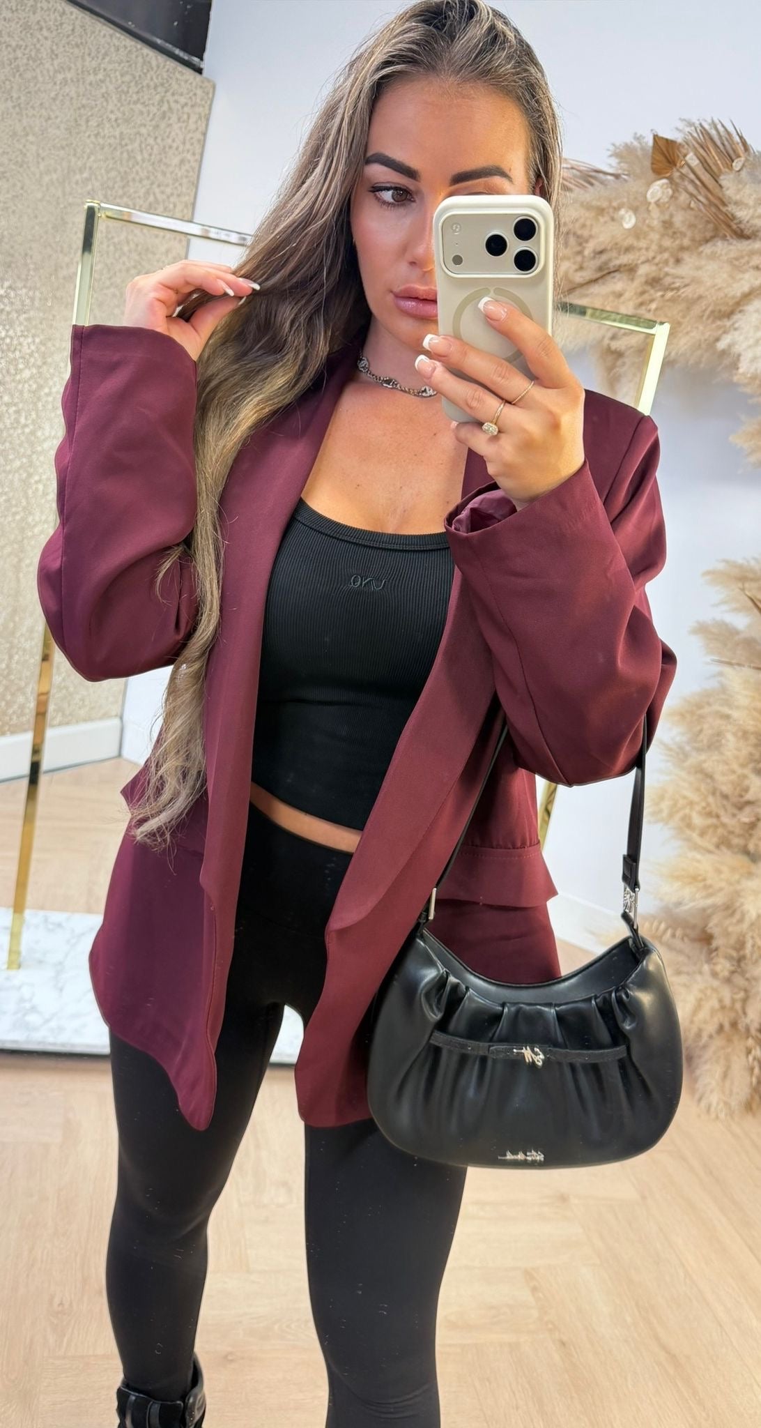 NEW BASIC BLAZER BURGUNDY