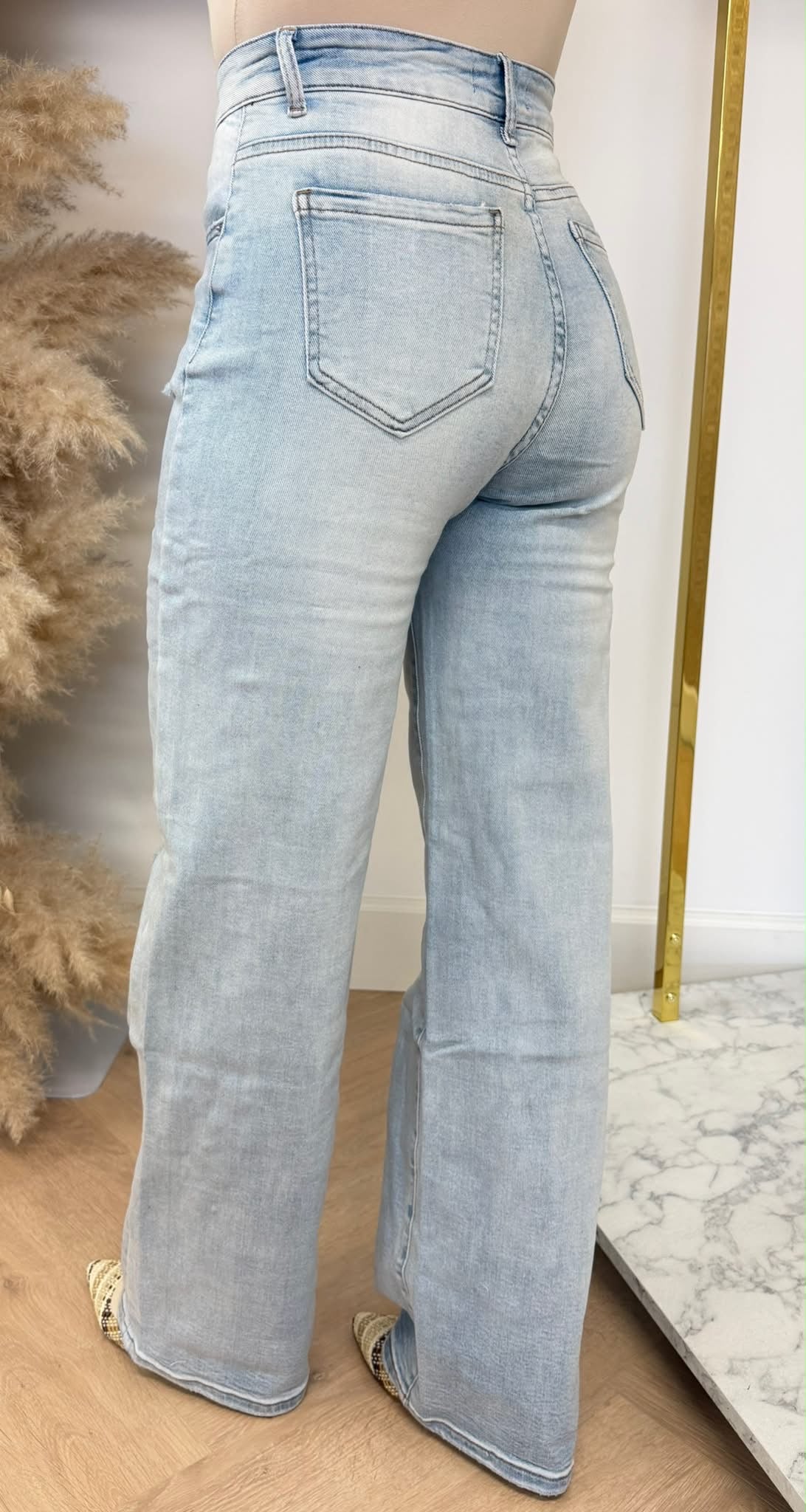 WIDE LEG DAMAGDE JEANS 8649-2 LIGHTDENIM