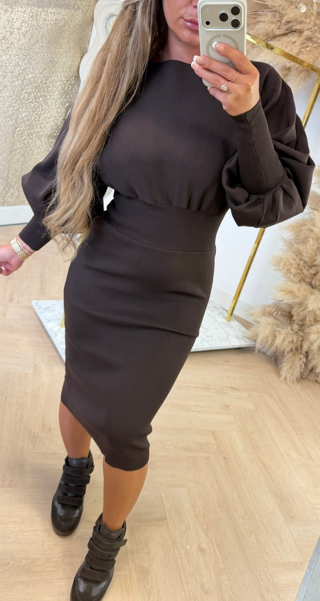 BOORDY STRETCH DRESS 7050 BROWN