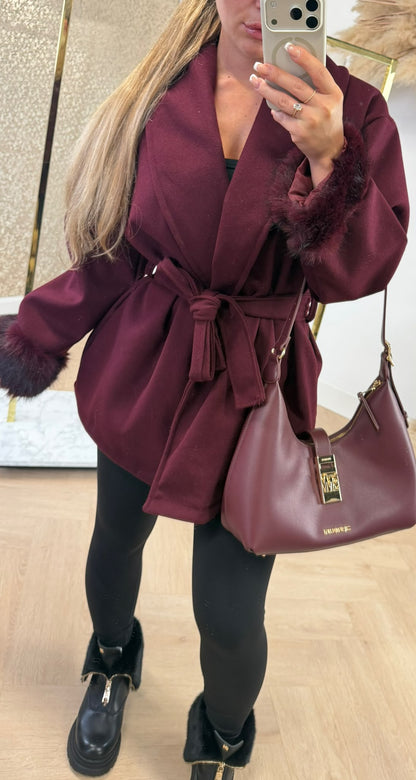 CATWALK SHORT TRENCH COAT BORDEAUX