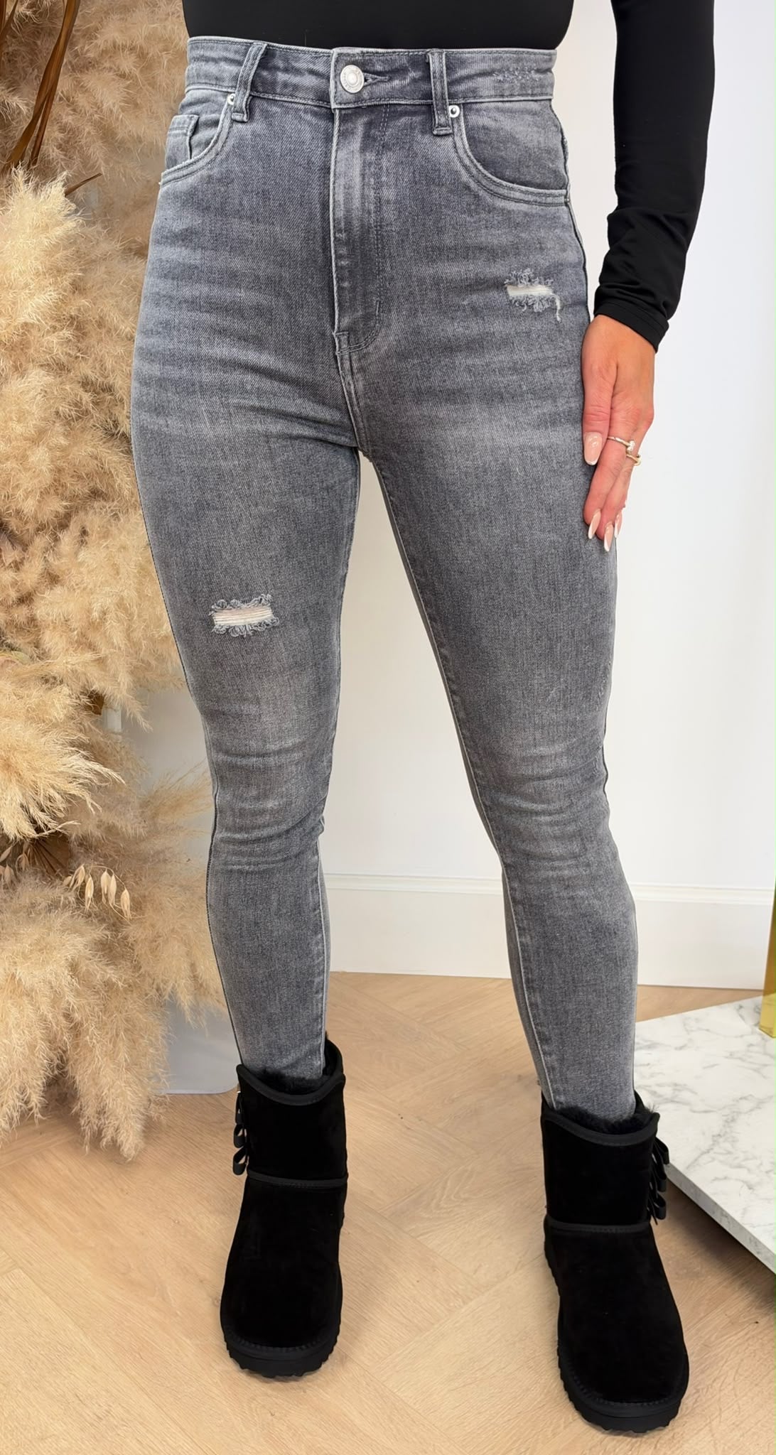 HIGH RISE SKINNY JEANS 9598 GREY