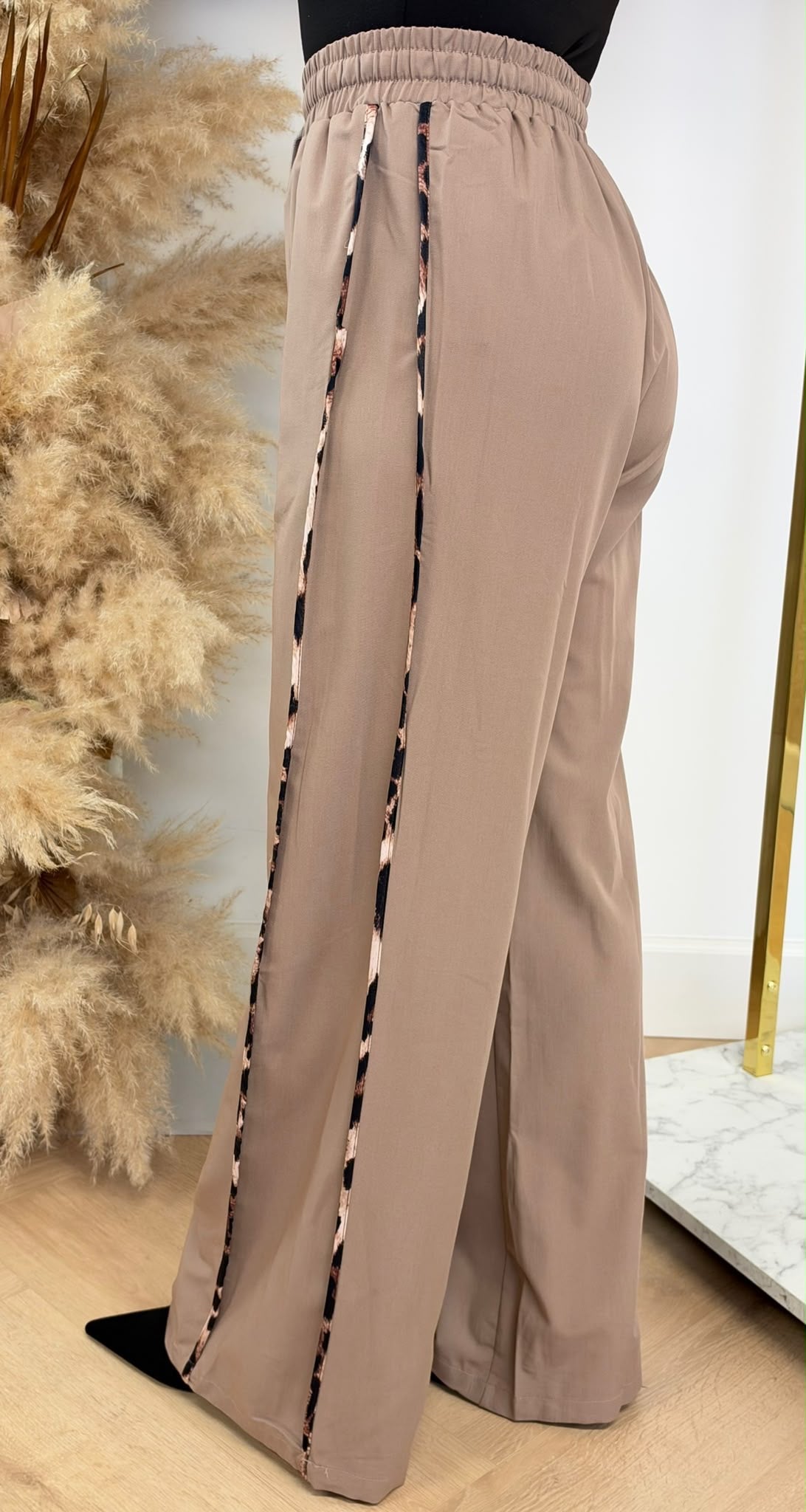 LEOPARD STRIPE PANTS 1322 TAUPE