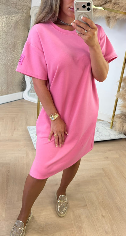 LONG PERFECT EMBLEEM DRESS SWEETPINK