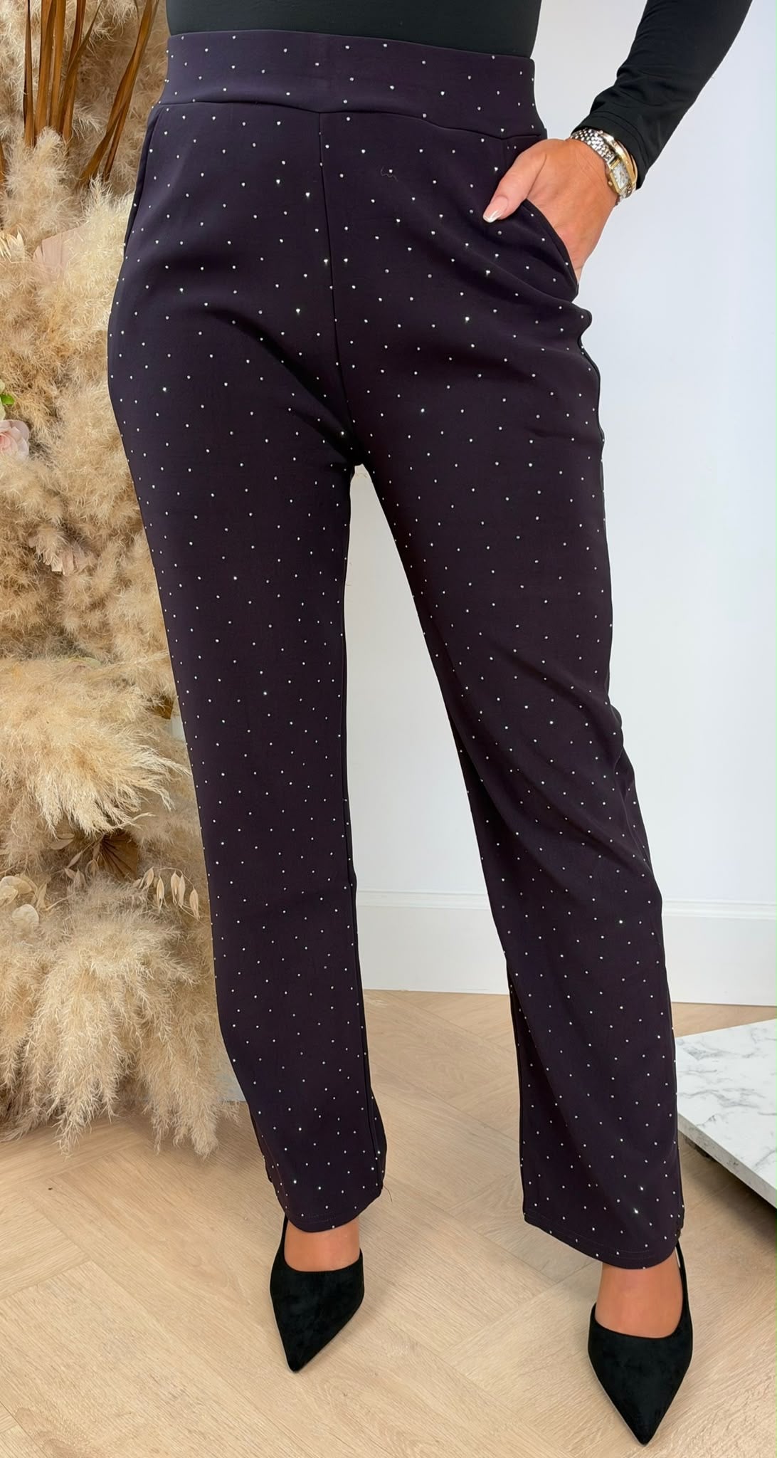 ALL OVER SPARKLE SOFT PANTS 1969 PLUM