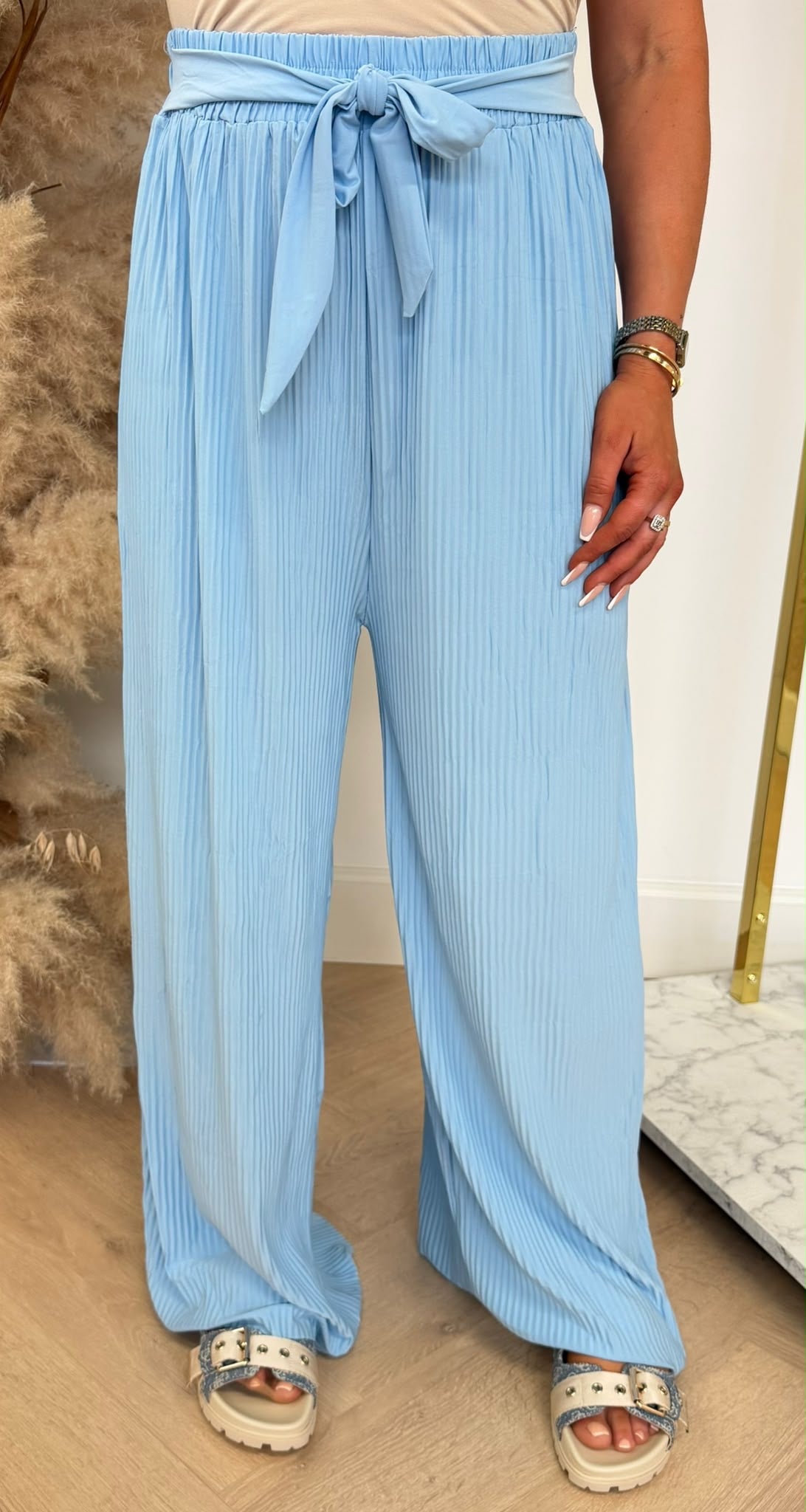 PLISSE KNOOP PANTS 5028 ICEBLUE