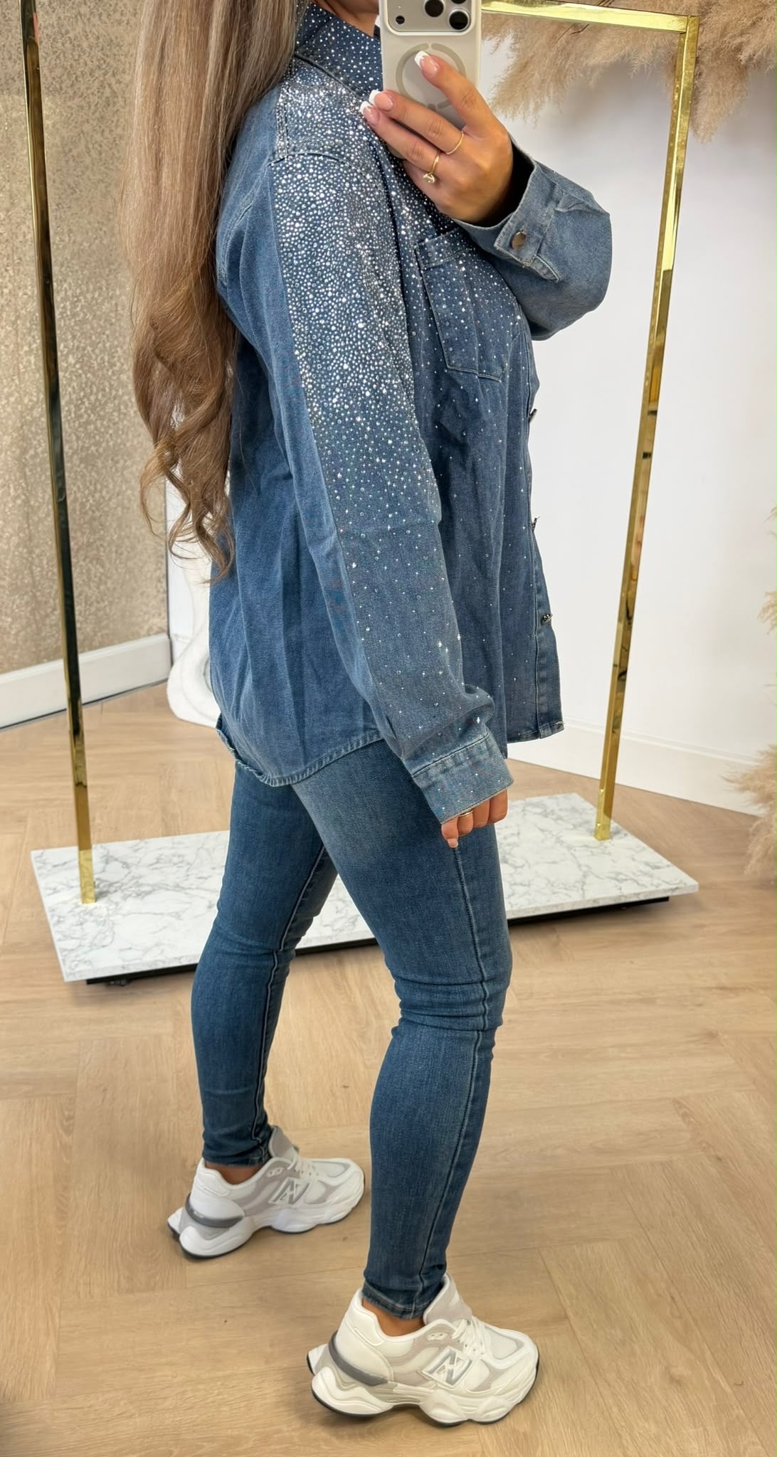 DIAMOND DENIM BLOUSE 3909 DENIMBLUE
