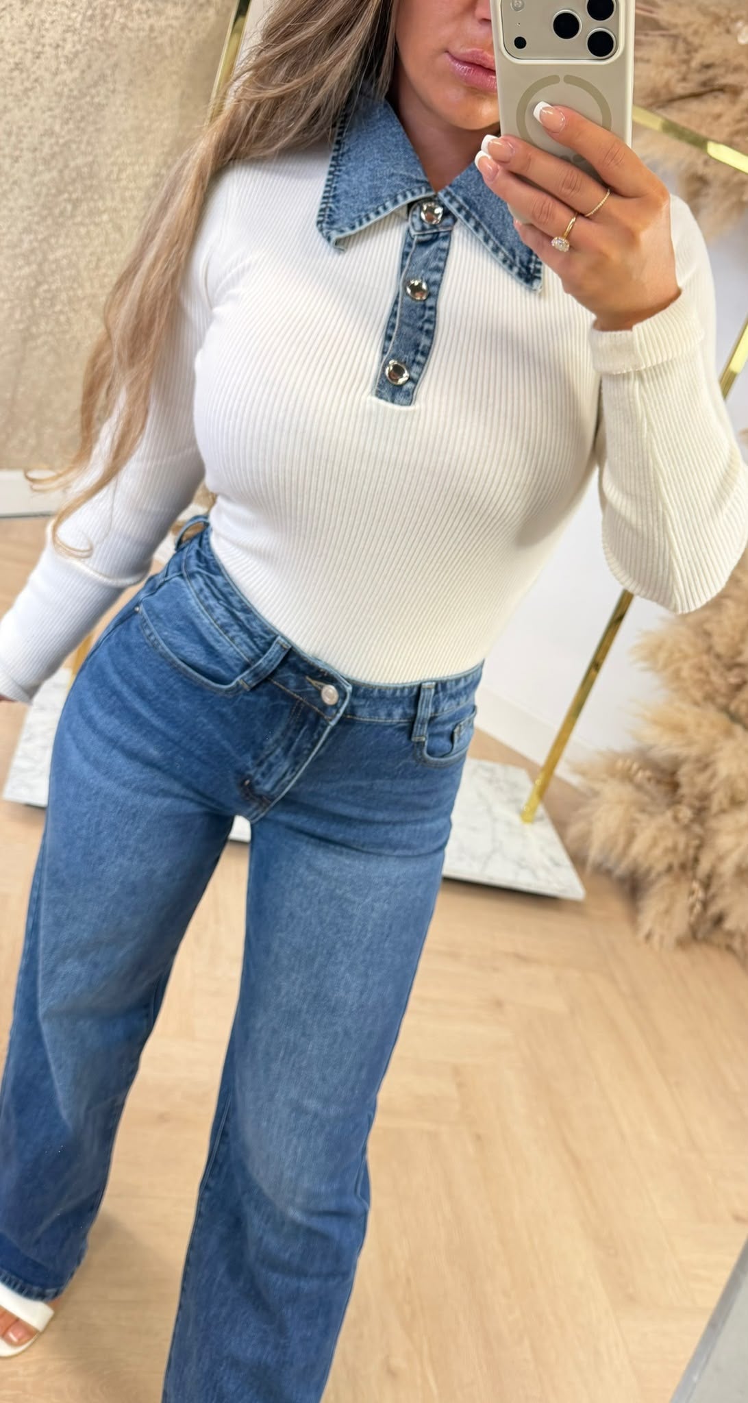 CHIC RIB DENIM TOP 616 CREME