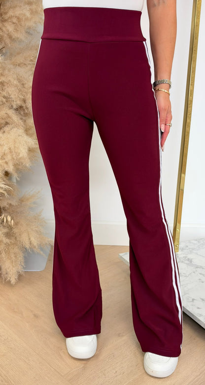 STRIPPY FLAIR PANTS 1656 BORDEAUX