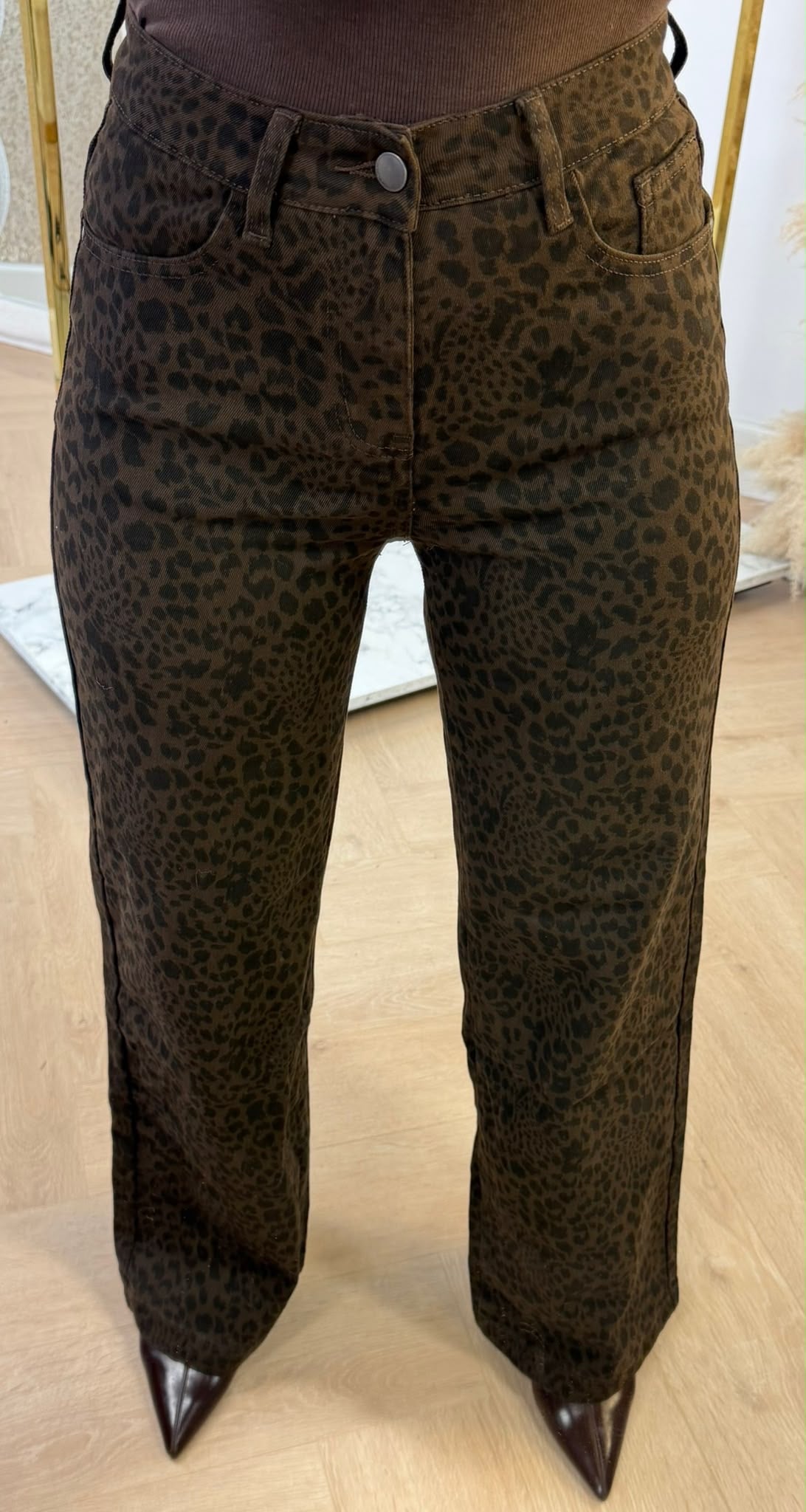LEOPARD STRAIGHT LEG JEANS 1877 CHOCO