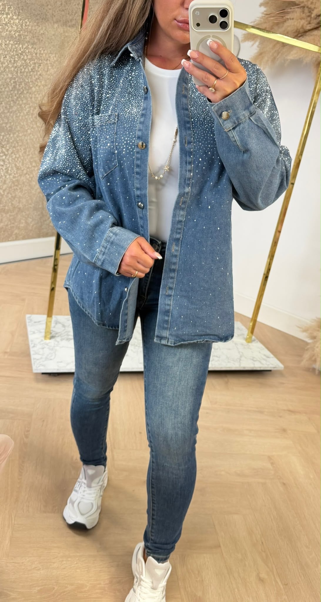 DIAMOND DENIM BLOUSE 3909 DENIMBLUE