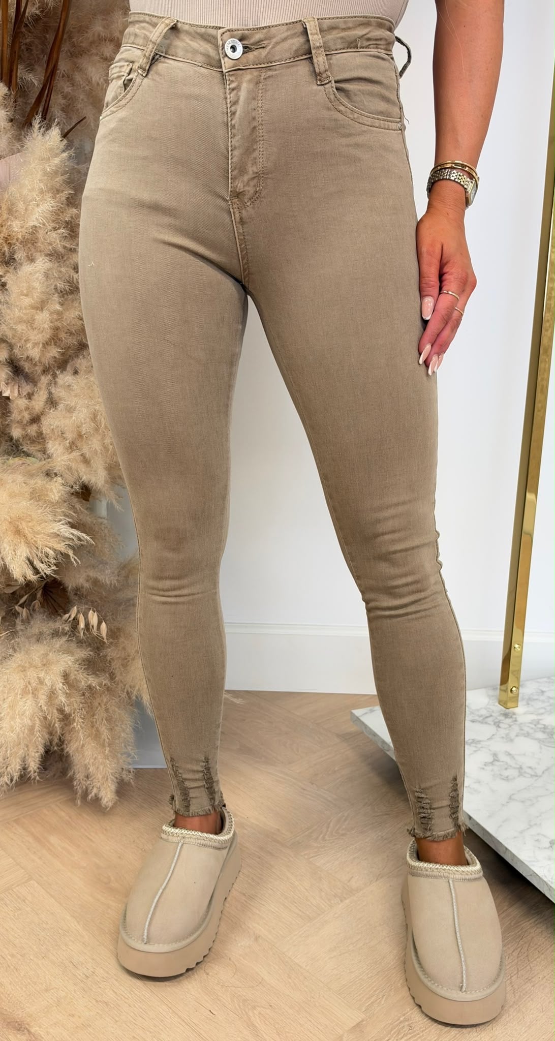 BASIC STRETCH JEANS 1245-6 BEIGE