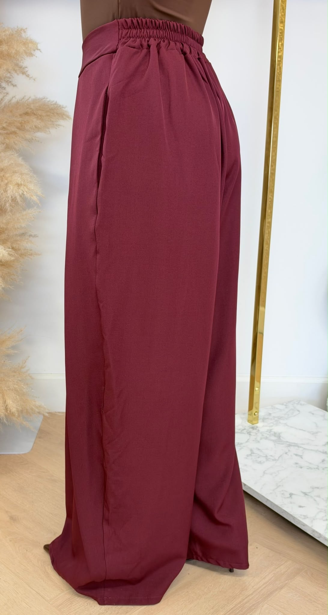 FRANKEL PANTS BURGUNDY