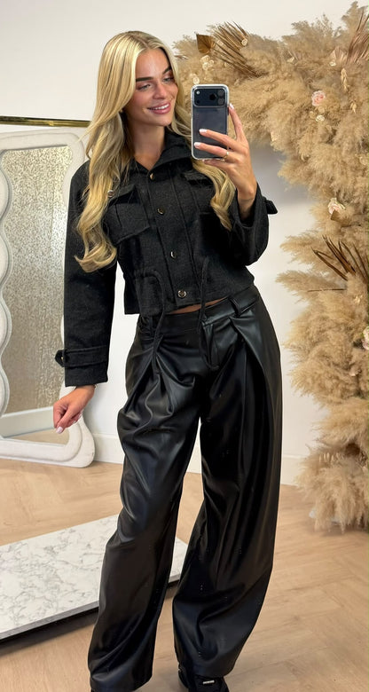 LOTTE WAISTED KOORD JACK DARKGREY