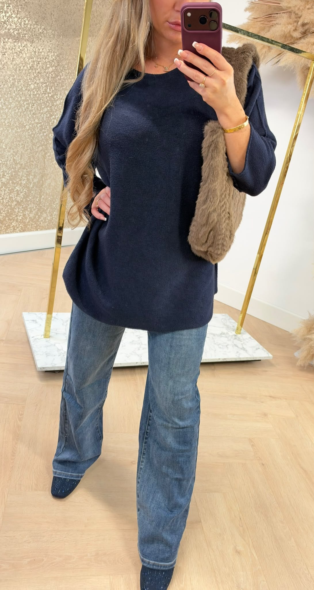 KIMMY SOFT LONG TOP NAVY