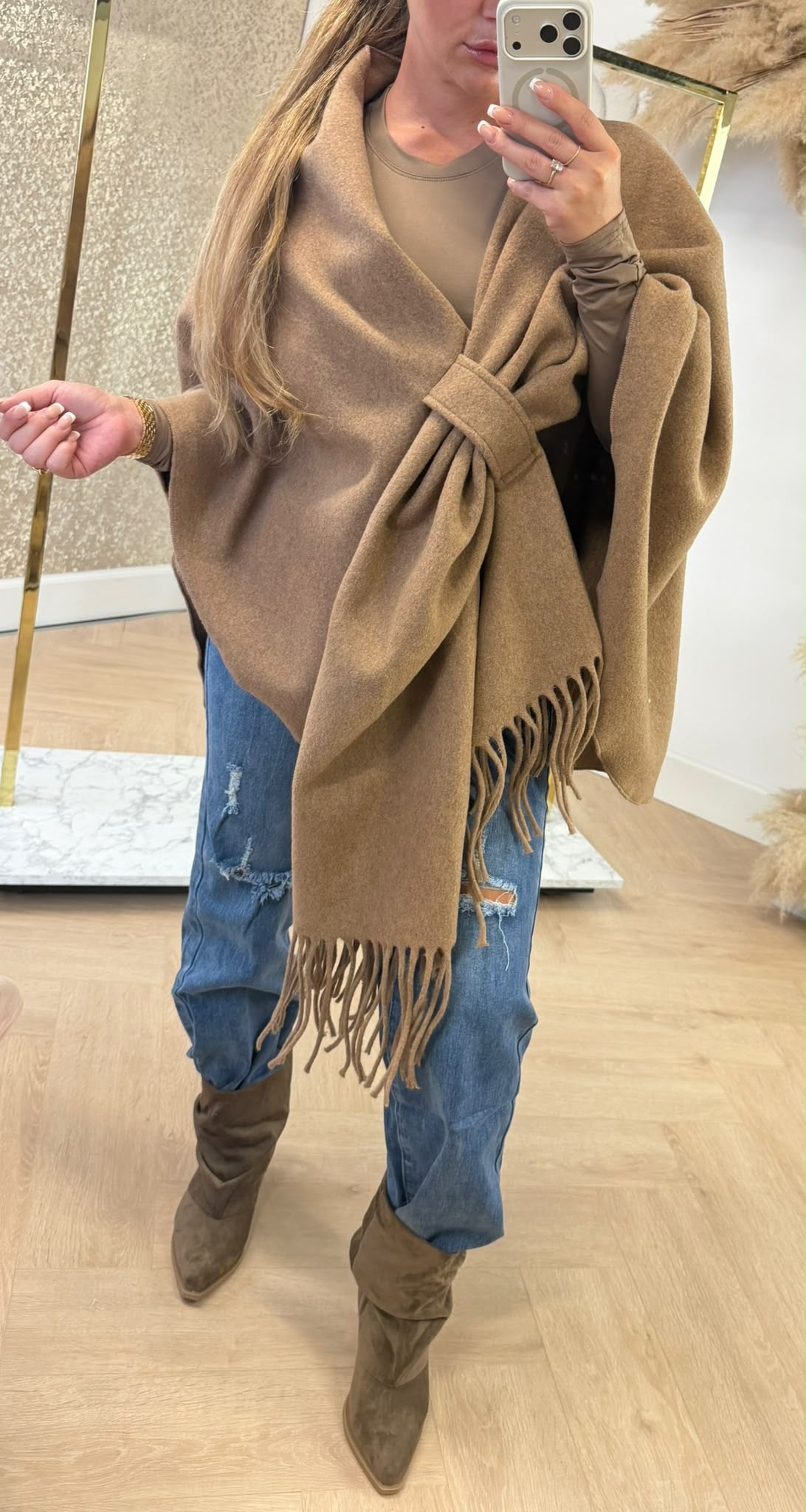 MUSTHAVE BASIC PONCHO CAMEL