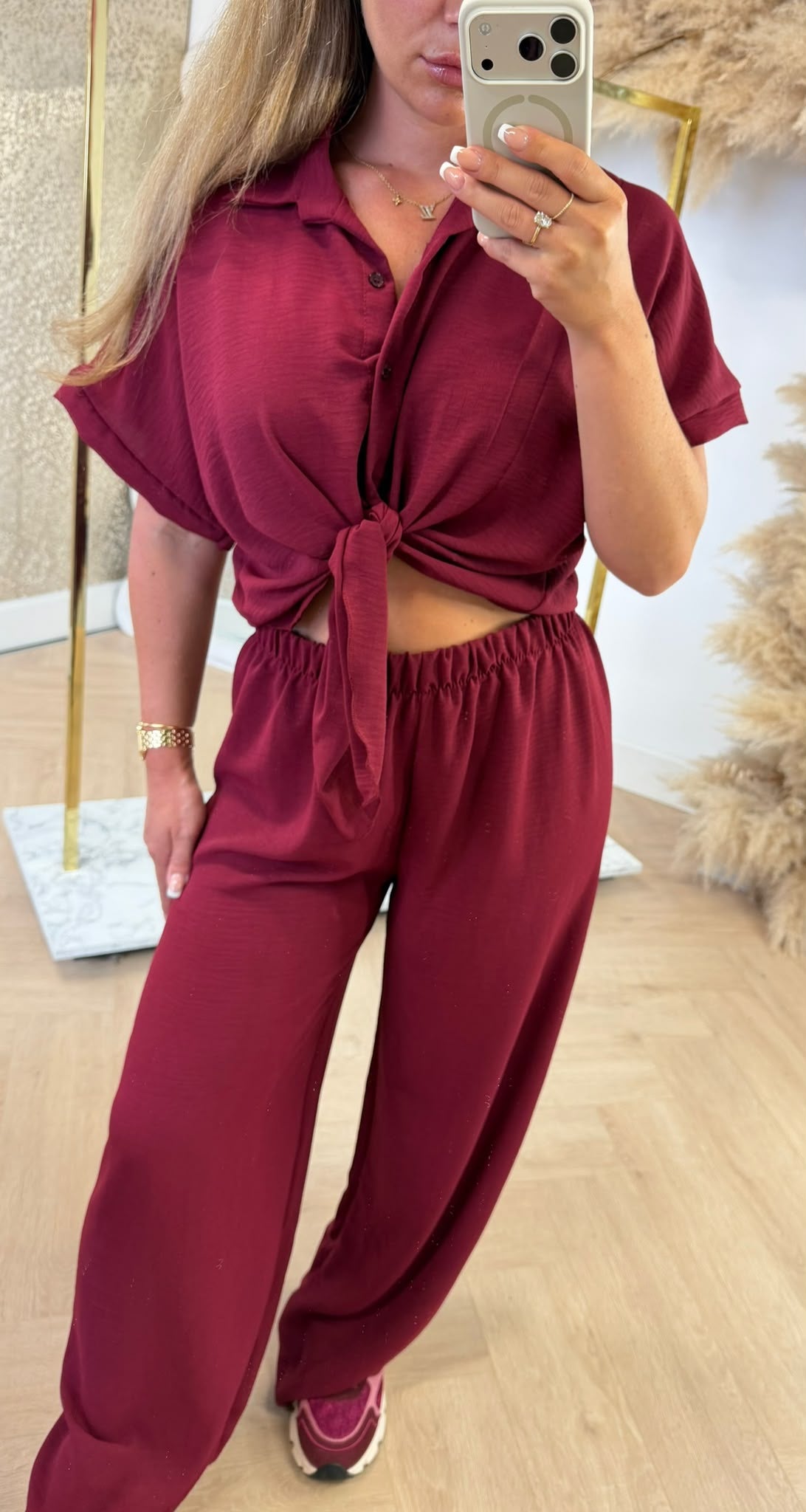 SIMPLE CLASSY CO-ORD SET BORDEAUX