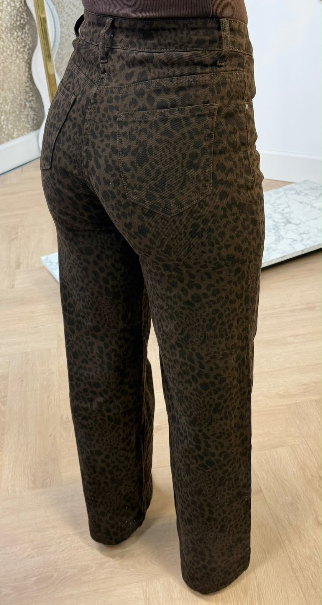 LEOPARD STRAIGHT LEG JEANS 1877 CHOCO