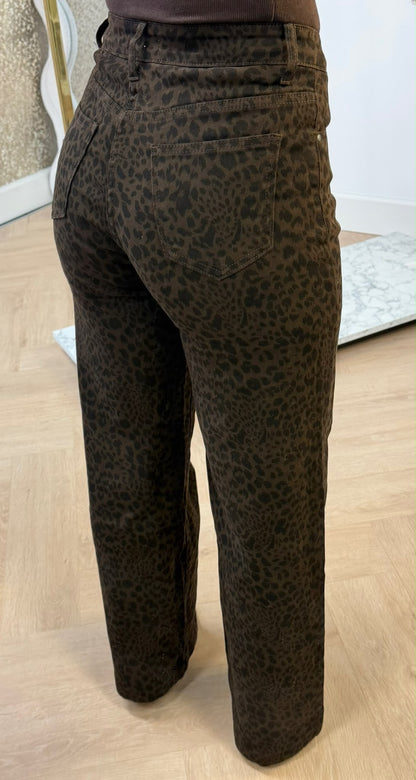 LEOPARD STRAIGHT LEG JEANS 1877 CHOCO