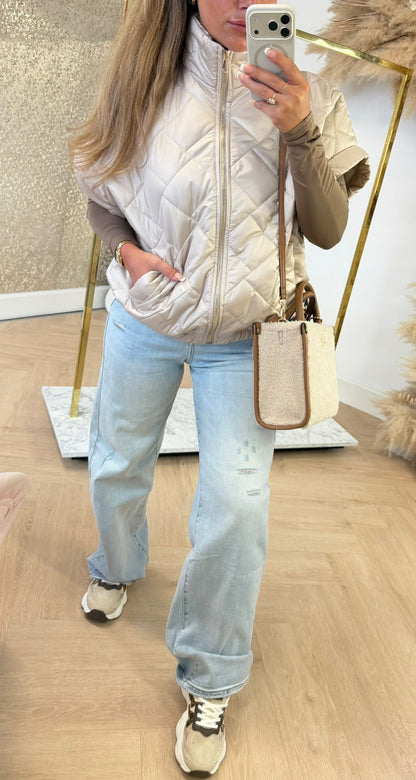 FASHION BODYWARMER BEIGE