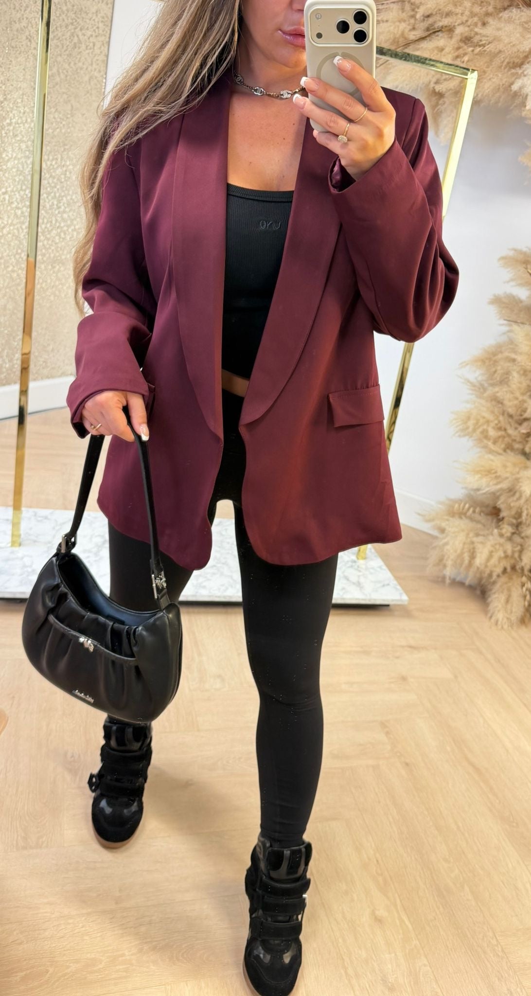NEW BASIC BLAZER BURGUNDY