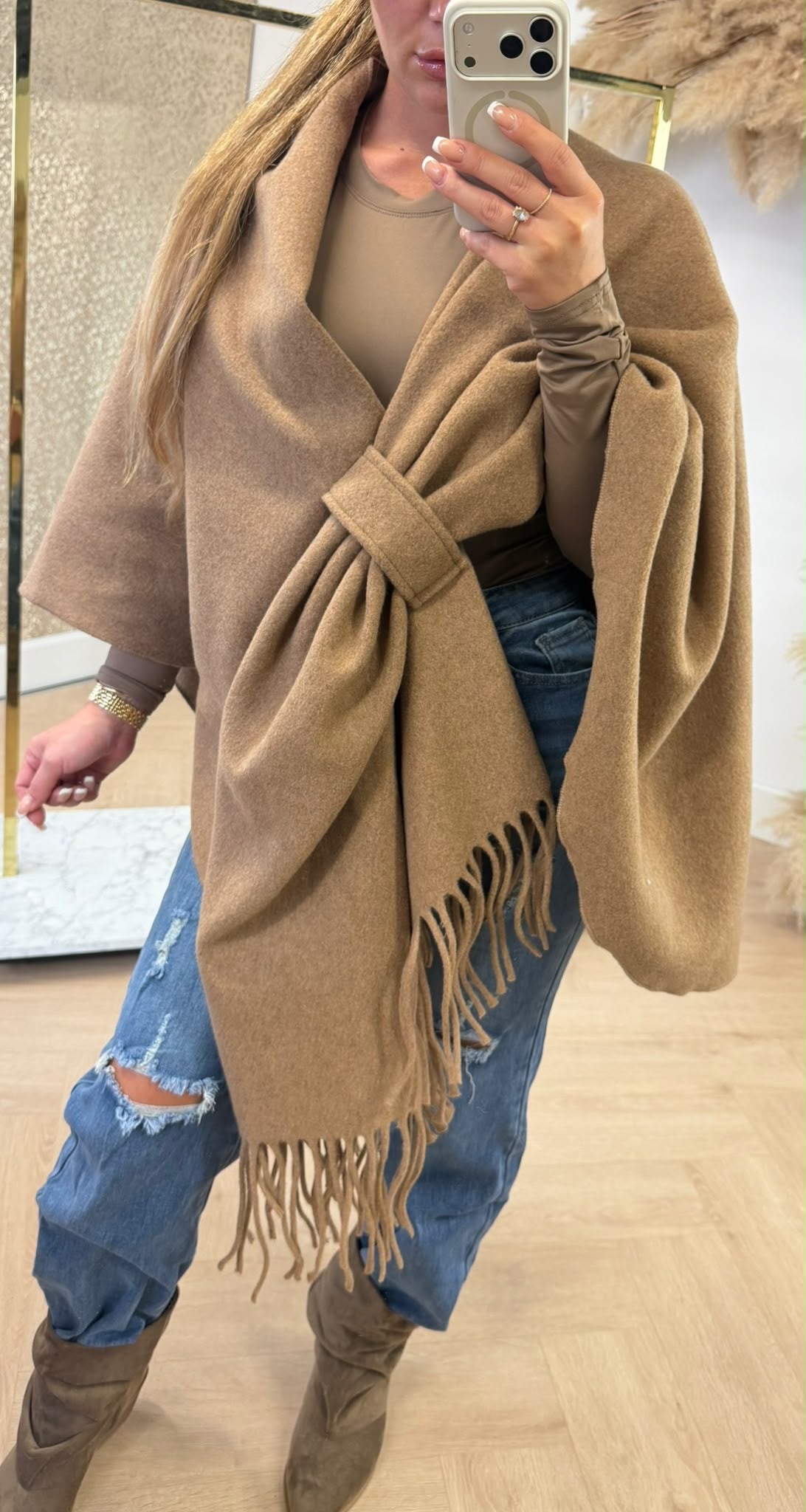 MUSTHAVE BASIC PONCHO CAMEL