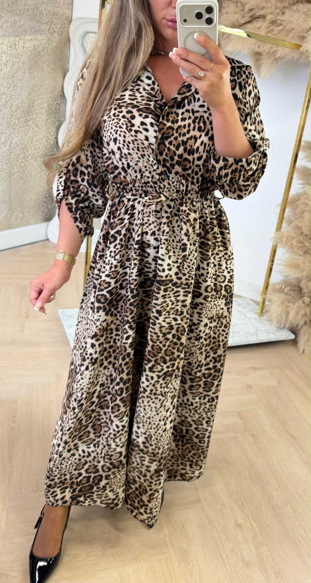 LUKA KRAAG BELT DRESS LEOPARD